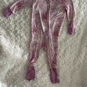 Posh Peanut Lavender Castle Print Footie